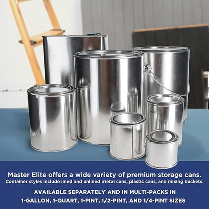 Master Elite 1 Gallon Unlined Empty Metal Paint Can Bucket with Lids,4-Pack - size: 128-Fl Oz (Pack of 4)