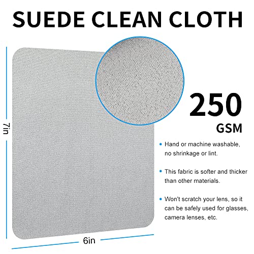 100 PCS Glasses Clean Cloth Suede, Lens Clean Cloth for Lenses, Glasses, Screens, Cameras, iPad, iPhone, Eyeglasses (6"x7", 100PCS/Grey) - color: 100pcs/Grey
