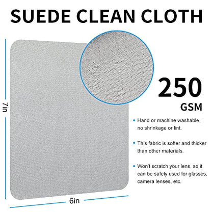 100 PCS Glasses Clean Cloth Suede, Lens Clean Cloth for Lenses, Glasses, Screens, Cameras, iPad, iPhone, Eyeglasses (6"x7", 100PCS/Grey) - color: 100pcs/Grey