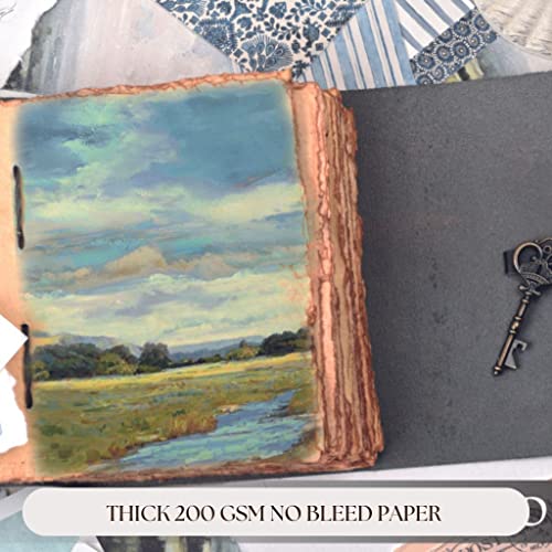 LEATHER VILLAGE Leather Notebook Key Lock, Slate Grey 8x6. - color: Grey, size: 8"X6"