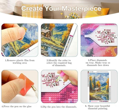 Axquilon 3 Pack Landscape Diamond Art Kits for Adults 12x16inch - color: 3 Pack Landscape
