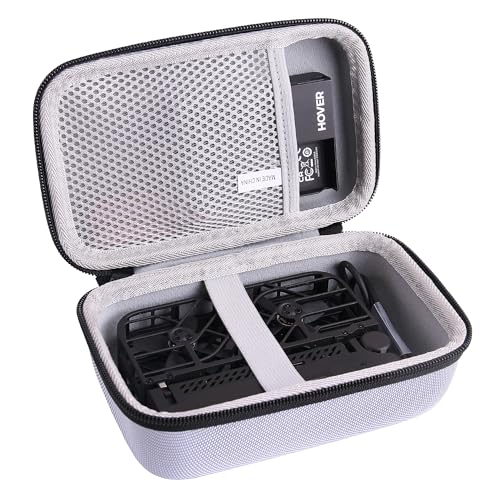 Hard EVA Carrying Case Compatible with HOVERAir X1 Drone with Camera Kit storage case (Big gray) - color: Gray