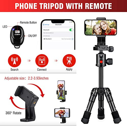 JOILCAN Aluminum Mini Tripod, 21" Desktop Tripod with 360° Ball Head - size: 21 Inch