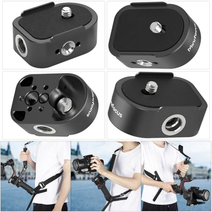 Battery Handle Base, Baseplate Accessory Mounting Bracket with QD Socket, Compatible with DJI RS 4/RS 4 Pro/RS 3/RS 3 Pro/RS 2, 1/4" & 3/8" Threads - color: W3206