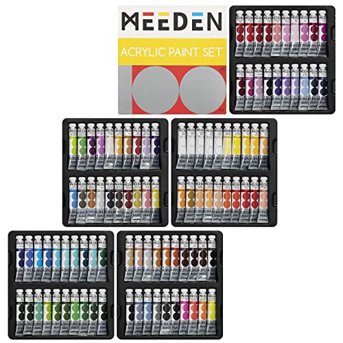 MEEDEN Heavy Body Acrylic Paint: 100 Colors Art Paint Tubes for Canvas
