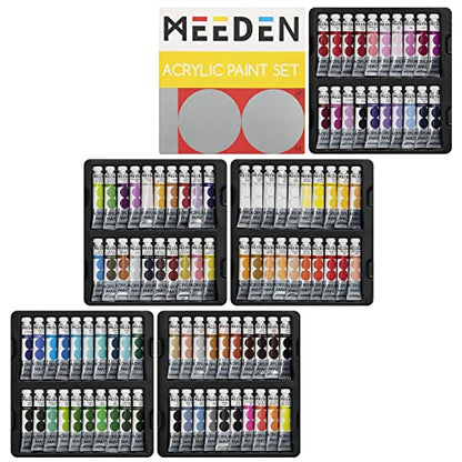 MEEDEN Heavy Body Acrylic Paint: 100 Colors Art Paint Tubes for Canvas