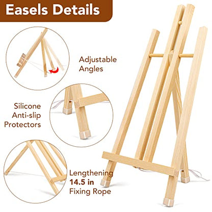 AROIC 8 Pack 15 Inch Wood Easels, Easel Stand for Painting Canvases - style: 15"-8p