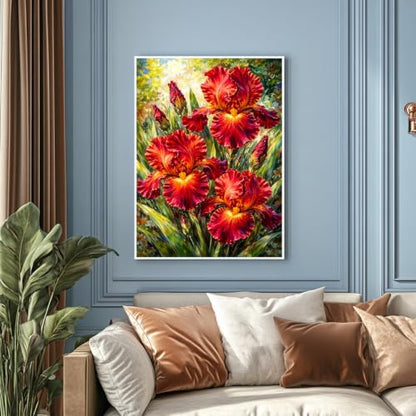 xcemhil Flower Diamond Art Kits for Adults, Iris 5D Diamond Painting Kits - color: 11-Flower, size: 12x16 inch