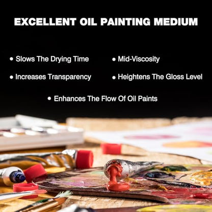 Linseed Oil for Painting, Refined Linseed Oil for Thinning Oils - 3.5oz