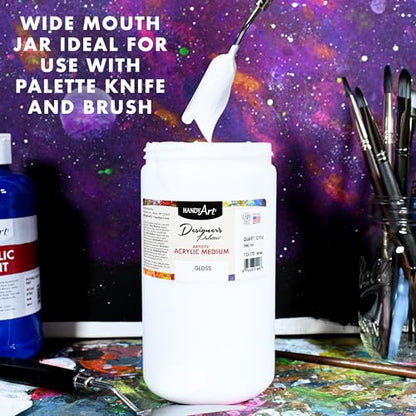Handy Art Acrylic Gloss Medium, 32 oz, Transparent Gloss Clear Coat - color: Gloss Medium, size: 32 Fl Oz