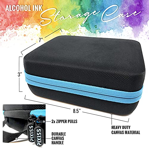 Alcohol Ink Storage Carrying Case, Paint Carry Case Organizer, Stores 30x 0.5-Ounce Bottles of Alcohol Inks, Stickles, Glossy Accents or Reinkers, Travel Hobby Paint Storage - size: 30 Bottle Capacity