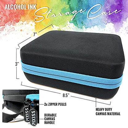 Alcohol Ink Storage Carrying Case, Paint Carry Case Organizer, Stores 30x 0.5-Ounce Bottles of Alcohol Inks, Stickles, Glossy Accents or Reinkers, Travel Hobby Paint Storage - size: 30 Bottle Capacity