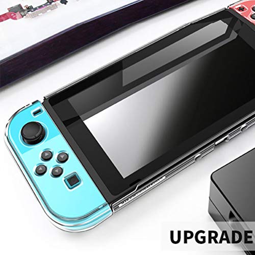 Dockable Clear Case for Nintendo Switch, VANJUNN 3 in 1 Protective Case Cover for Nintendo Switch and JoyCon Controller with Clear Grip Cover Shock-Absorption(Crystal Clear,NOT for Switch OLED)