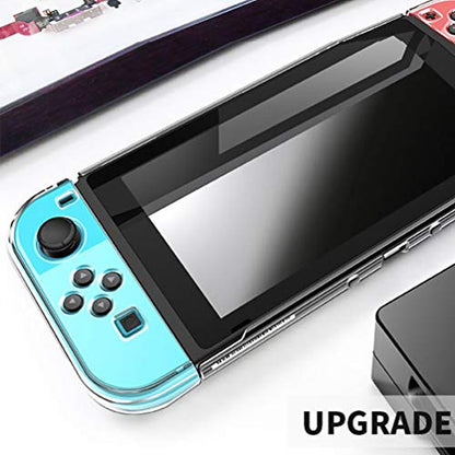 Dockable Clear Case for Nintendo Switch, VANJUNN 3 in 1 Protective Case Cover for Nintendo Switch and JoyCon Controller with Clear Grip Cover Shock-Absorption(Crystal Clear,NOT for Switch OLED)