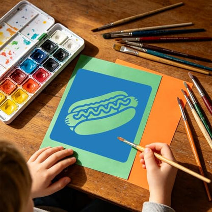 CUTHOLLOW 25 PCS Food Theme Painting Shape Stencils Sets - style: Food Theme