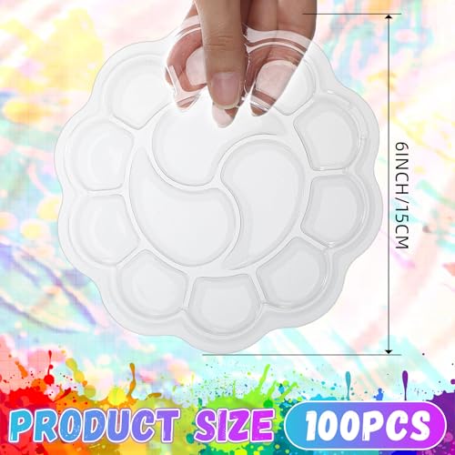 100 Pcs Large Clear Paint Tray Palette, Plum Blossom 13 Square - style: Plum Blossom 13 Square