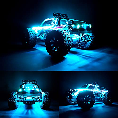 Waterproof LED Light Strips for RC Cars Trucks Airplanes Boats Drones Fixed Wing AR Wing Model Underglow Light (Ice Blue) - color: Ice Blue