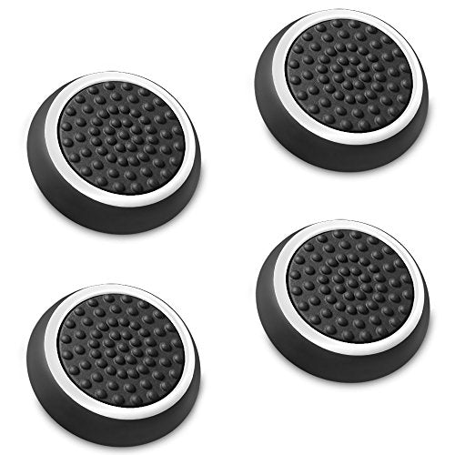 Fosmon Performance Gaming Controller Thumb Grip Joystick Cap, White, 2 Pair - color: Black & White (Set of 4)