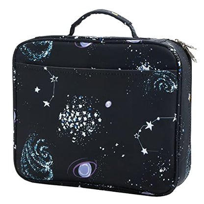 Multi-Functional Zipper Pencil ipad case w/Handle and Zippered Pocket - color: Milky way