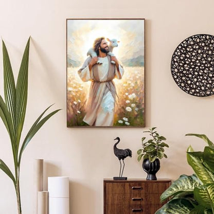 Jesus Paint by Numbers Kit for Adults Framed Canvas 12X16 in, Frameworkless - color: YH02677