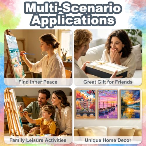 Kalonyth Beach Framed Paint by Numbers Kit for Adults Beginner 8x12 inch - color: Frame-OP-US06