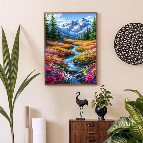 KICHANG Landscape Paint by Numbers Kit for Adults Beginner (Without Frame) - color: YH03813