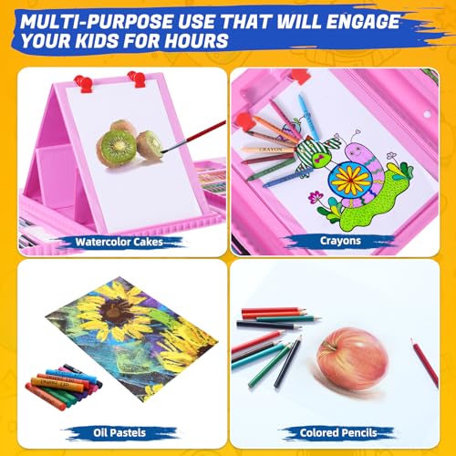 All in One Art Supplies Include Drawing Kit, Origami & Paper-Cutting Crafts - color: Pink