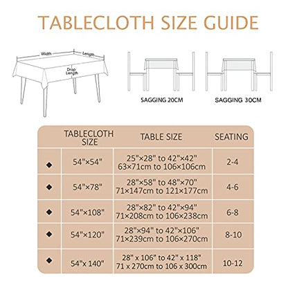 AIRCOWRIE Waterproof Rectangle Vinyl Tablecloths 120x54 Inch - color: Flower, size: 120" x 54" (Rectangular)