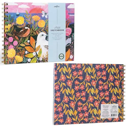 eeBoo Seaside Peeps Spiral Bound Sketchbook, 80 Pages, 9.5" x 7.5" - style: Seaside Peeps