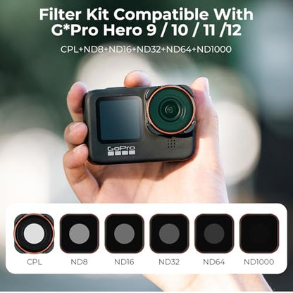 K&F CONCEPT 6 Pack ND CPL Filter Set for GoPro Hero 13/12/11/10/9 Black - style: ND Filter Set with CPL