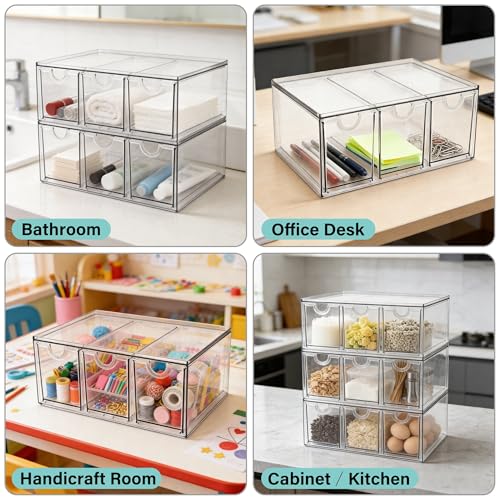 Prsildan Tea Bag Organizer K Cup Holder Drawer Coffee Pods Storage, 2 Pack - size: Stackable-6 Drawers