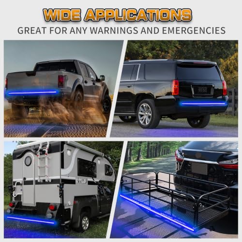XRIDONSEN 60 inch Blue Emergency Lights 360 LED Tailgate Strobe Lights - color: Blue