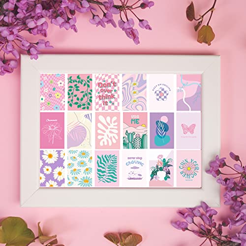 Teling 60 Pcs Wall Collage Kit, Danish Pastel Poster Wall Decor, Pink - color: Pink