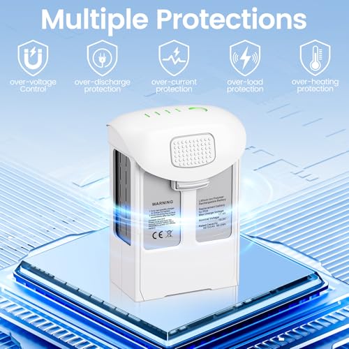 Phantom 4 Series Battery 5870 mAh/15.2V Compatible with DJI Phantom4/4 Pro/4Pro V2.0/4 Advanced Drone Max 30 Minutes Flight Time Rechargeable Replacement Phantom 4 Pro Battery (1-Pack) - style: phantom 4 battery*1