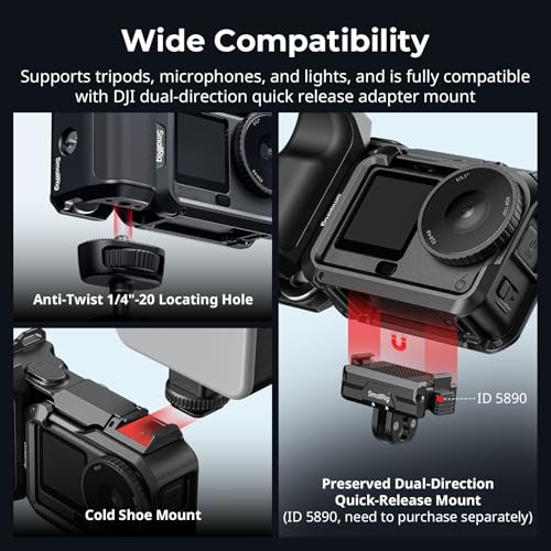 SMALLRIG Metal Grip & Cage Kit for DJI Osmo Action 6-6037 - style: Advanced Cage+Grip