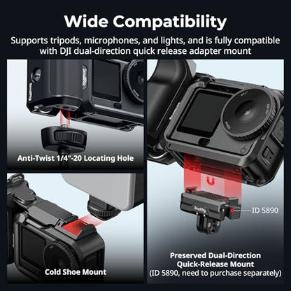 SMALLRIG Metal Grip & Cage Kit for DJI Osmo Action 6-6037 - style: Advanced Cage+Grip