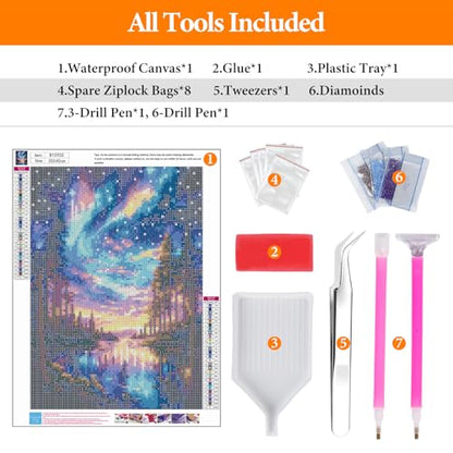 Diamond Art Kits for Adults, Starry Sky DIY Diamond Painting for Beginners - color: BLKJDP01