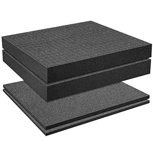 4 Pcs Pick Apart Foam Insert, 2 Size Pre Cube Sheet Foams with Bottom Use - size: 2 Sizes - 4 Pieces - Up to 12 inches