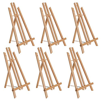 U.S. Art Supply 18" Large Tabletop Display Easel - Beechwood, Pack of 6 - style: 18" - Pack of 6