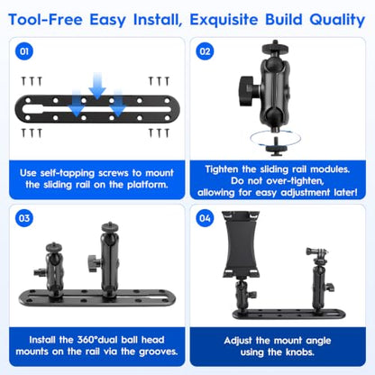 Tablet Truck Holder, Heavy Duty Drill Base Multi-Device Dash Platform Mount