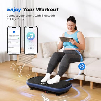 Merach CV40 Curved Vibration Plate Exercise Machine with 440lbs Capacity - color: Blue