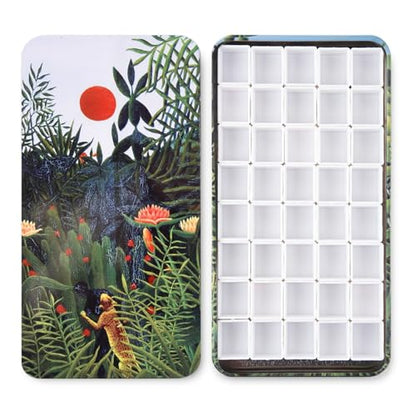 qianshan 40Pcs Empty Half Pans Watercolor Tin Palette with Magnetic Stripe - color: Jungle