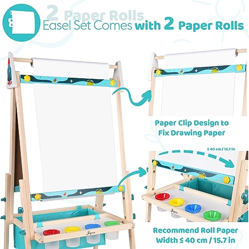 Joyooss Art Easel for Kids Easel for Toddler with Paper roll - color: Lake Blue Easel