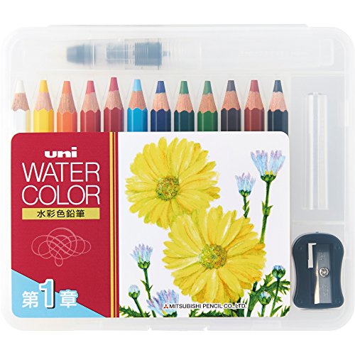 Mitsubishi Pencils UWCNCS12C1 Watercolor Pencils, Uniwater Color Compact, 12 Colors, Chapter 1 - style: Chapter 1