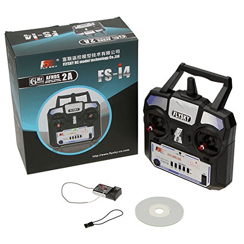 Flysky FS-i4 AFHDS 2A 2.4GHz 4CH Radio System Transmitter for RC Helicopter Glider with FS-A6 Receiver