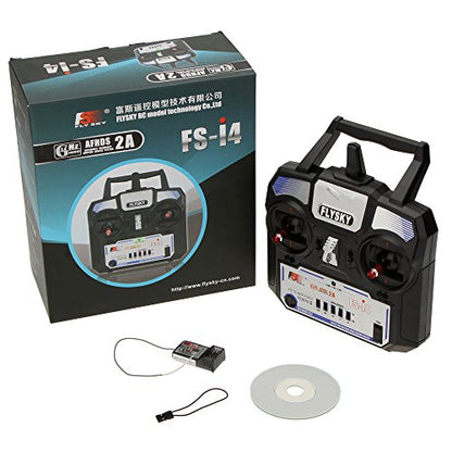 Flysky FS-i4 AFHDS 2A 2.4GHz 4CH Radio System Transmitter for RC Helicopter Glider with FS-A6 Receiver