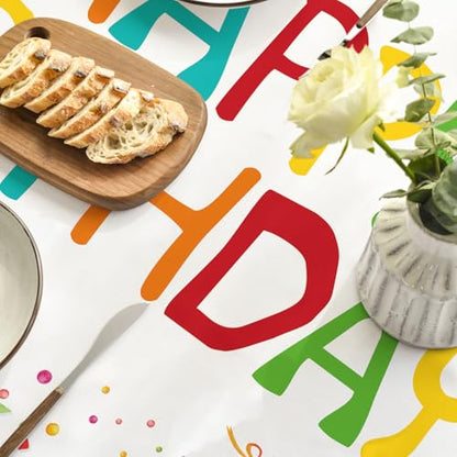 Horaldaily Birthday Tablecloth, 60x60 Inch Round - color: White, size: 60" (Round)