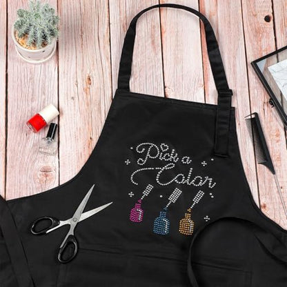SATINIOR 2 Pcs Nail Tech Apron with Pocket Salon Gift - color: Vivid Pattern