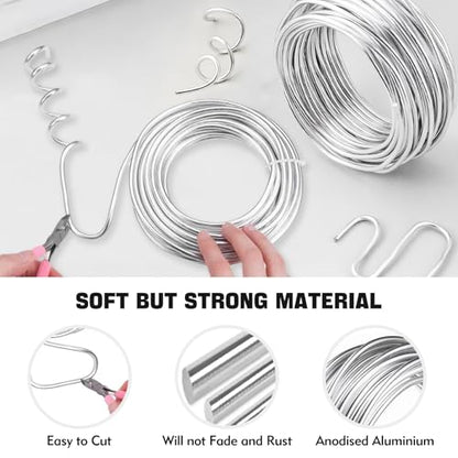 9 Gauge 50 Ft Aluminum Craft Wire, 3mm Bendable Armature Wire for Sculpting