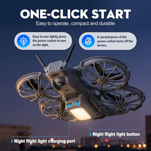 Strobe Light for DJI Neo 2, Neo 2 Light Landing Gear, Raises Height by 10mm, Night Lighting, Drone Accessory, with USB Charging Cable